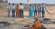Uttar pradesh sambhal a sadhu dies doing tapasya around fire flames 