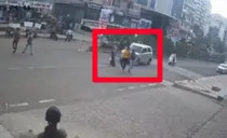 speeding car hits a woman badly in Maharashtra Pimpri Chinchwad 