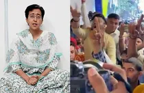 Bus marshal's protest at Atishi's protest site (photo-AAP/ANI)