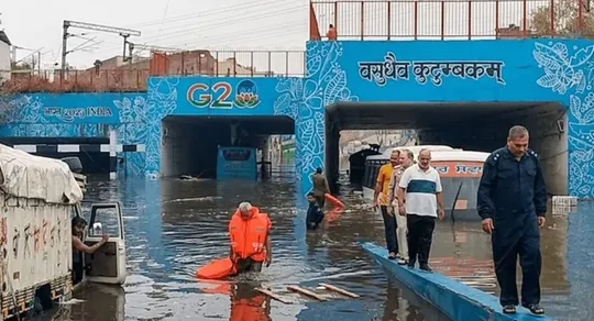 delhi rain two children bodies recovered from underpass siraspur