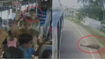 tamil nadu bus cctv footage shows woman falling from bus open gate sharp turn viral 