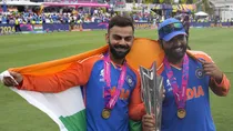 Rohit Sharma and Virat Kohli after T20 WC win (AP Photo)