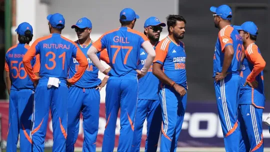 Team India during match vs Zim 