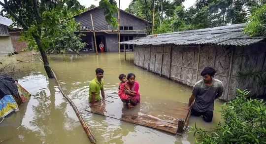 Assam flood Amit Shah Himanta Biswa Sarma brahmputra river