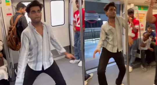 Delhi Metro viral video dancing boy junior ntr ramcharan teja