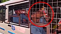gujarat man drink beer in police van
