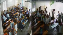 vadodara school lobby collapses on waghodia road in gujarat cctv video