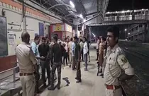 police personnel at the incident site (screengrab - social media)