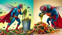 genetically modified engineered fly to eat waste
