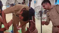 hapur police serving Kanwariya by painkiller and sprays video viral