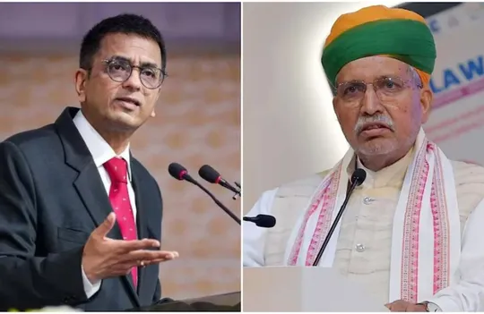 CJI DY Chandrachud and Law Minister Arjun Ram Meghwal (ANI/File Photo)