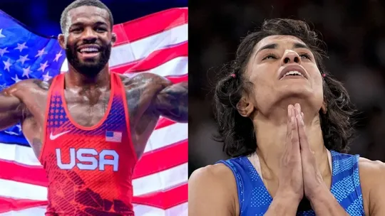 Jordan Burroughs and Vinesh Phogat