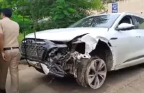 crashed audi car 