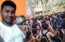 Student protest in college after the incident (photo-India Today)