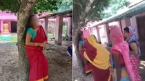 Anganwadi worker tied to a tree