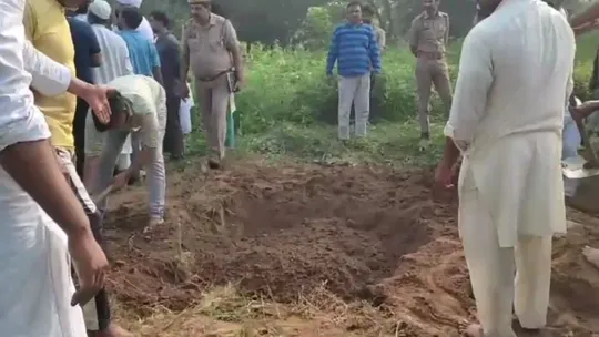 Skull of corpse removed from  grave