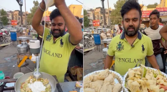 Fruit momo viral video Delhi street vendor Internet Calls Poision