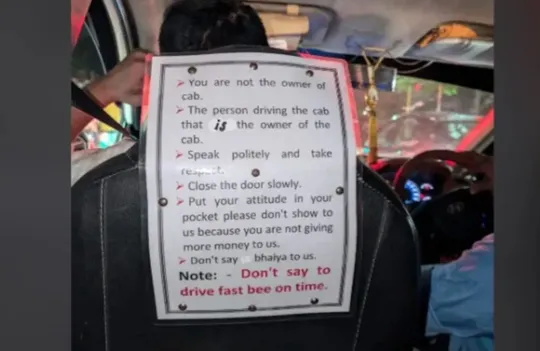 Cab driver's 6 rules for passengers Go viral (Image source: Reddit/@Your_Friendly_Panda)