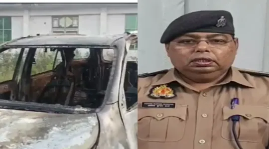 burnt alive inside car in Greater Noida