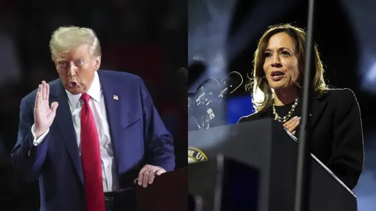 Donald Trump and Kamala Harris