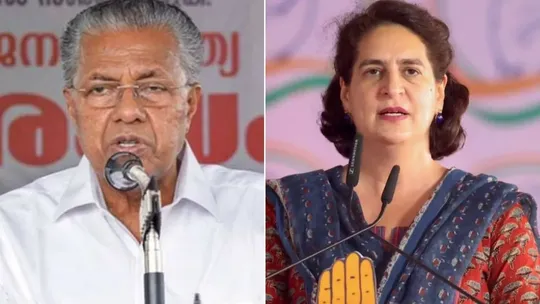 kerala cm pinarayi vijayan targets congress priyanka gandhi jamaat e islami support bypolls