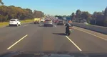  Australia bike rider collision on the highway flying on roof of car