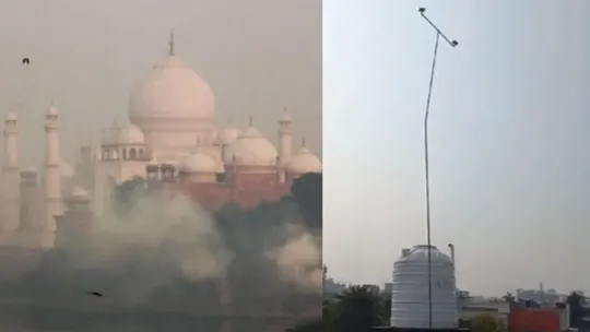 agra air pollution data aqi manipulation water sprinkler removed by uppcb