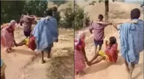 Pregnant Woman Carried in a Basket to Reach Ambulance
