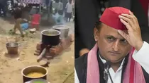 Prayagraj Mahakumbh policeman pours soil on food container later got suspended akhilesh yadav