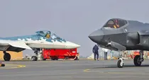 aero india 2025 russian su57 and usa f35 face to face at yelahanka airbase
