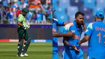India versus Pakistan match Babar Azam wicket hardik pandya Champions Trophy 2025 social media