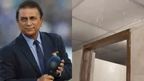 champions trophy 2025 sunil gavaskar raise security concerns gaddafi stadium roof leak video viral