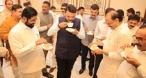 maharashtra deputy cm eknath shinde denies rift in mahayuti cm devendra fadnavis smiles
