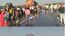 bus tanker clash refined oil loot agra lucknow