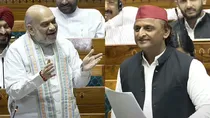 Amit Shah and Akhilesh Yadav in Loksabha