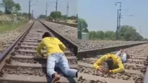 laid down on railway track amid moving train for making reel arrested by unnao police