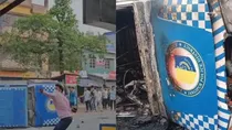 Cars torched stones thrown as Waqf protest turns violent in Bengal