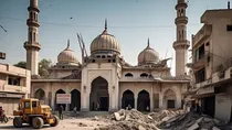 50 year old mosque demolished by faridabad municipal corporation 