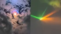 Spinning Lights in Night Sky