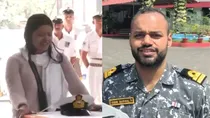 Indian Navy Lieutenant Vinay Narwal's wife bids an emotional farewell to her husband