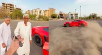 haryanvi grandpa drifts mustang like fast and furious video viral
