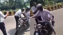 Jamshedpur: Traffic Policeman Got Tnto Tussle With Biker, Tried To Forcibly Take Out The Bike's key