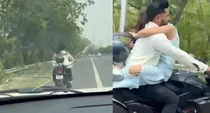 romantic bike stunt in greater noida costs rider rs 53500