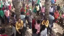 Karnataka Hindu Activists od shri ram sena Tied To Tree Thrashed After Row Over Carrying Cows