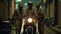 Delhi Three drunk friends snatched a bike by posing as police CCTV