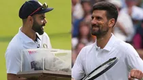 Virat Kohli, Novak Djokovic, Anushka Sharma, Virat at Wimbledon