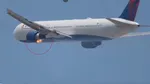 plane's engine catches fire video Delta Airlines Boeing 767 makes emergency landing