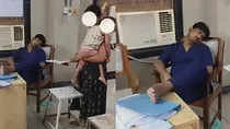 doctor sleeping in meerut hospital video viral patient died Police