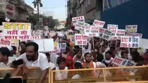 Bihar prtotest lathi charge