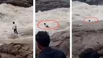 odisha waterfall man swept away viral video while making a reel